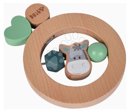 Hračky pro nejmenší - Dřevěné chrastítko Baby HIPP Ring Grapper Eichhorn