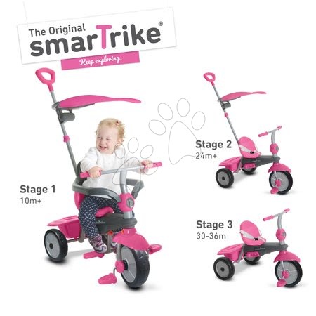 Triciklik 10 hónapos kortól - Tricikli Carnival Pink Touch Steering 3in1 smarTrike - 4