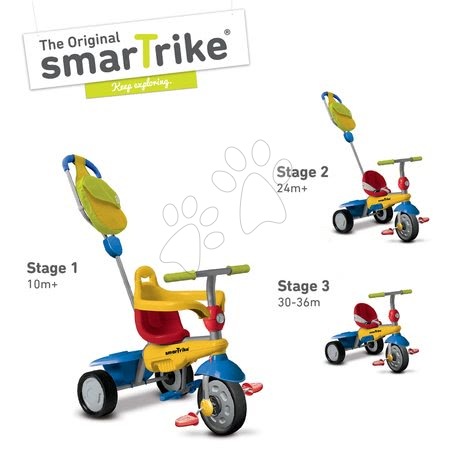 Tříkolky od 10 měsíců - Tříkolka Breeze GL 3v1 Multicolor smarTrike - 1