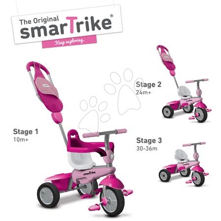 Tříkolky od 10 měsíců - Tříkolka Breeze GL 3v1 Pink Touch Steering smarTrike - 1