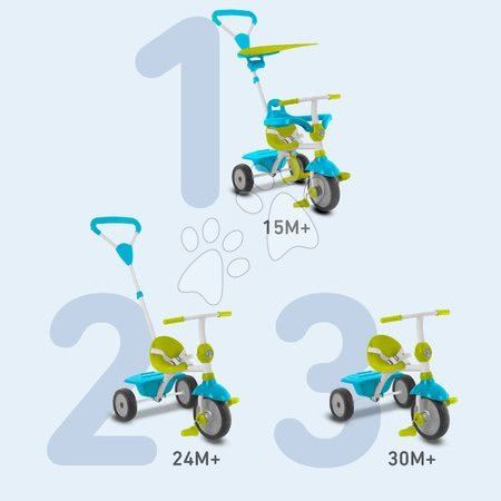 Tříkolky od 10 měsíců - Tříkolka Zip Blue Plus 3in1 TouchSteering SmarTrike - 1