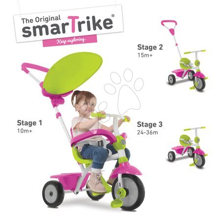 Tříkolky od 10 měsíců - Tříkolka Zip Plus 3v1 Touch Steering smarTrike - 1