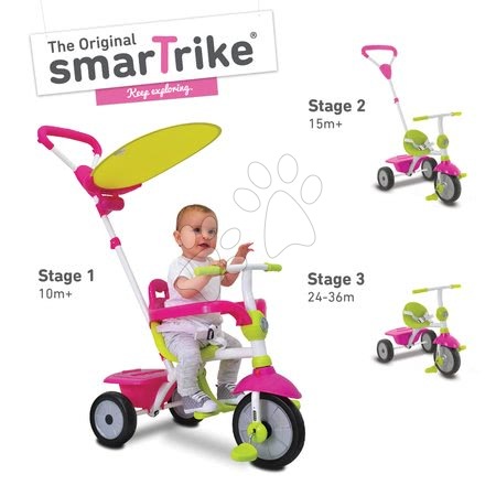 Tříkolky od 10 měsíců - Tříkolka Zip Plus 3v1 Touch Steering smarTrike - 6