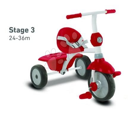 Tříkolky od 10 měsíců - Tříkolka Zip Red Plus 3in1 TouchSteering SmarTrike - 3