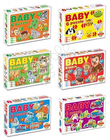 Hračky pre najmenších - Baby puzzle Zvieratká a dopravné prostriedky Dohány