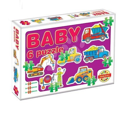 Hračky pre najmenších - Baby puzzle stavebné stroje Dohány