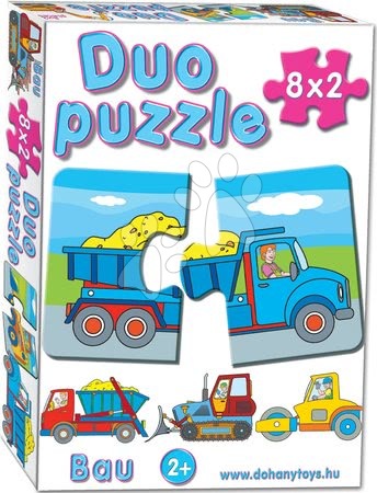 Hračky pre chlapcov - Baby puzzle Duo Pracovné autá Dohány