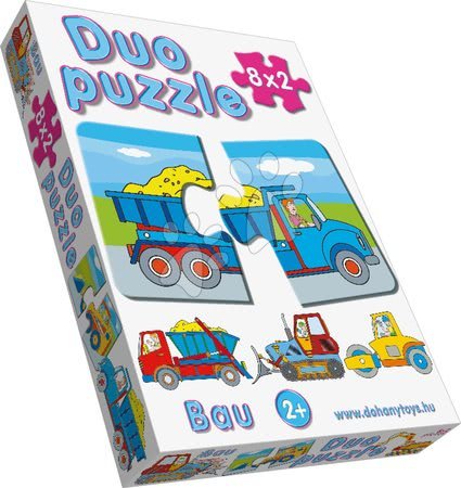Hračky pre chlapcov - Baby puzzle Duo Pracovné autá Dohány_1