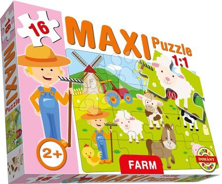 Hračky pre najmenších - Baby puzzle Maxi Farma Dohány_1