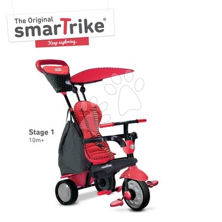 Tříkolky od 10 měsíců - Tříkolka Glow Touch Steering 4v1 Black&Red smarTrike - 15