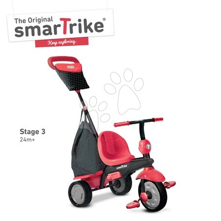 Tricycle à partir de 10 mois - Tricycle Glow Touch Steering 4v1 Black&Red smarTrike - 15