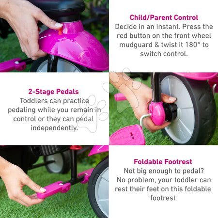 Triciklik 10 hónapos kortól - Tricikli SWING DLX 4in1 Pink TouchSteering smarTrike - 4