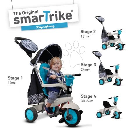 Tříkolky od 10 měsíců - Tříkolka Deluxe Touch Steering 4v1 smarTrike - 7