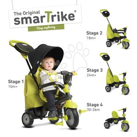 Tříkolky od 10 měsíců - Tříkolka Deluxe Green Touch Steering 4v1 smarTrike - 2