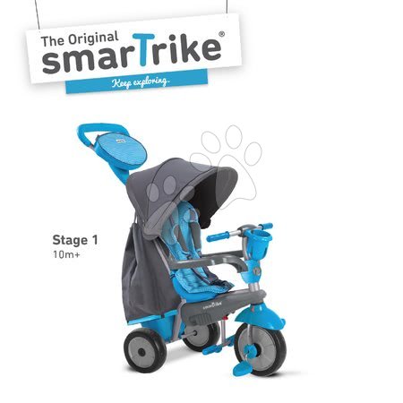 Tříkolky od 10 měsíců - Tříkolka SWING DLX 4v1 Grey&Blue TouchSteering smarTrike - 1