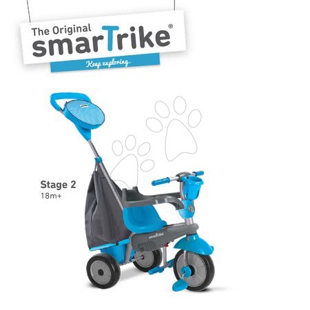 Tříkolky od 10 měsíců - Tříkolka SWING DLX 4v1 Grey&Blue TouchSteering smarTrike - 2