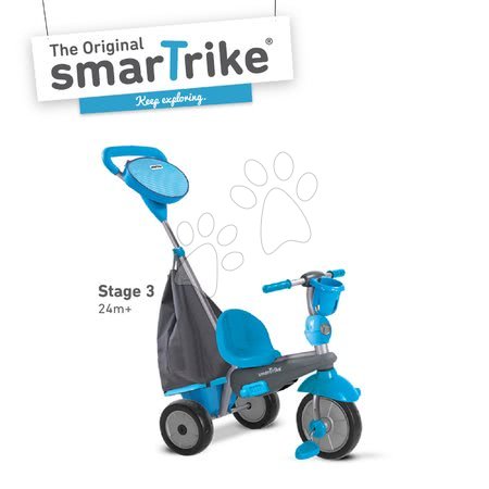 Tříkolky od 10 měsíců - Tříkolka SWING DLX 4v1 Grey&Blue TouchSteering smarTrike - 3