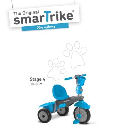 Tříkolky od 10 měsíců - Tříkolka SWING DLX 4v1 Grey&Blue TouchSteering smarTrike - 4