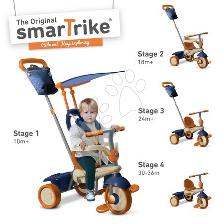 Tříkolky od 10 měsíců - Tříkolka Vanilla Touch Steering 4v1 smarTrike - 1