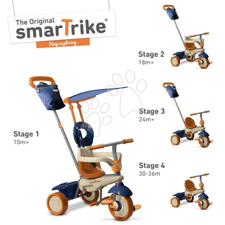 Tříkolky od 10 měsíců - Tříkolka Vanilla Touch Steering 4v1 smarTrike - 6