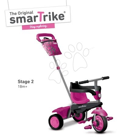 Triciclete de la 10 luni - Tricicletă Vanilla 4în1 Pink Touch Steering smarTrike - 3