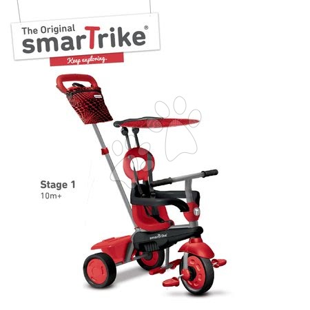 Tříkolky od 10 měsíců - Tříkolka Vanilla 4v1 Touch Steering Red smarTrike - 2