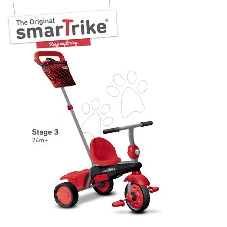 Tříkolky od 10 měsíců - Tříkolka Vanilla 4v1 Touch Steering Red smarTrike - 4