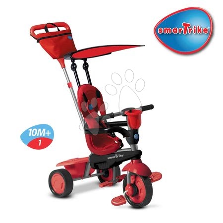 Tříkolky od 10 měsíců - Tříkolka Sport Red Touch Steering 4v1 smarTrike - 3