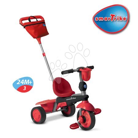 Tříkolky od 10 měsíců - Tříkolka Sport Red Touch Steering 4v1 smarTrike - 5