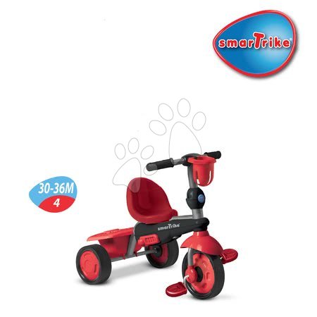 Tříkolky od 10 měsíců - Tříkolka Sport Red Touch Steering 4v1 smarTrike - 6