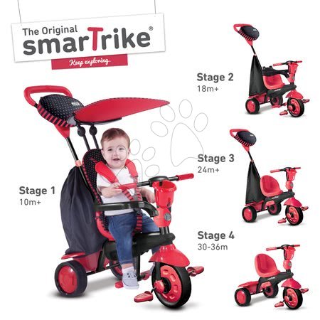 Trojkolky od 10 mesiacov - Trojkolka Spark Touch Steering 4v1 Black&Red smarTrike - 2