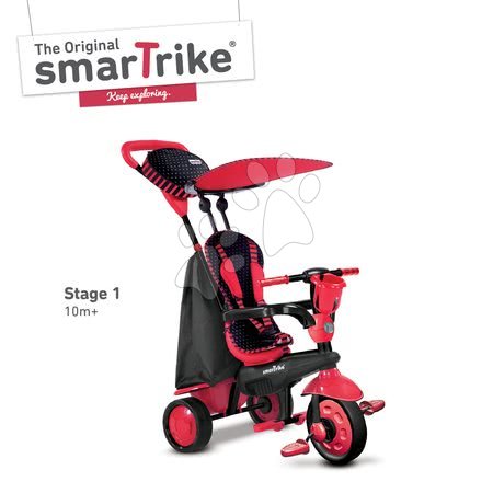 Trojkolky od 10 mesiacov - Trojkolka Spark Touch Steering 4v1 Black&Red smarTrike - 1