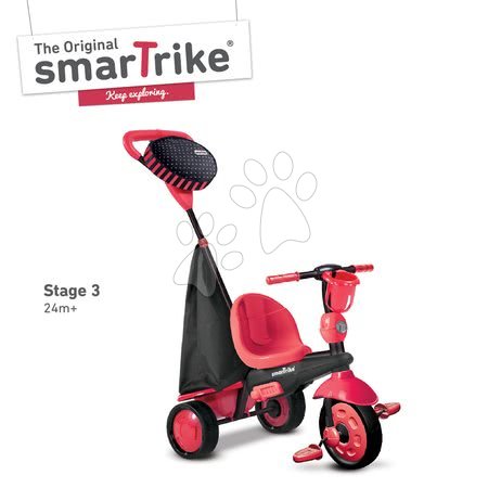 Trojkolky od 10 mesiacov - Trojkolka Spark Touch Steering 4v1 Black&Red smarTrike - 4