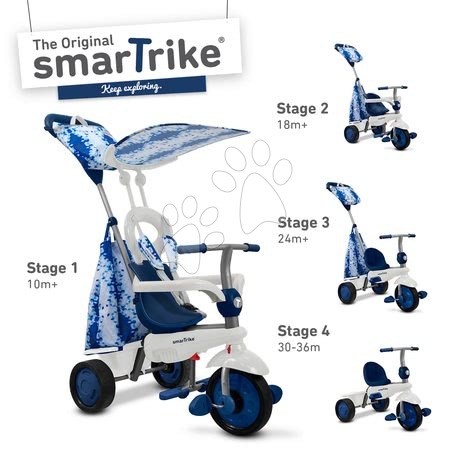 Tříkolky od 10 měsíců - Tříkolka Spirit Blue 4-in-1 smarTrike - 1