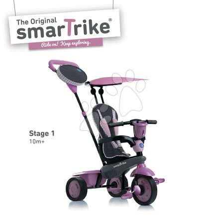 Tříkolky od 10 měsíců - Tříkolka Spirit Pink 4v1 Touch Steering smarTrike - 2