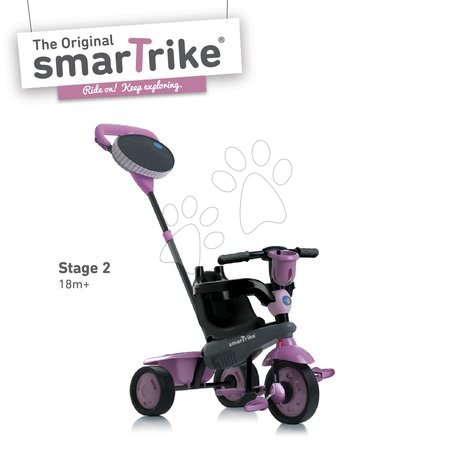 Tříkolky od 10 měsíců - Tříkolka Spirit Pink 4v1 Touch Steering smarTrike - 3