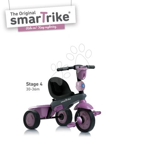 Tříkolky od 10 měsíců - Tříkolka Spirit Pink 4v1 Touch Steering smarTrike - 5