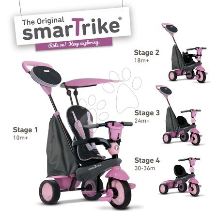 Tříkolky od 10 měsíců - Tříkolka Star Blue Touch Steering 4v1 smarTrike - 1