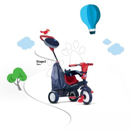 Tricikli za djecu od 10 mjeseci - SMART TRIKE 6752502 trojkolka STAR Blue TouchSteering ultraľahké ovládanie modro-červená s vakom +10 mesiacov - 6