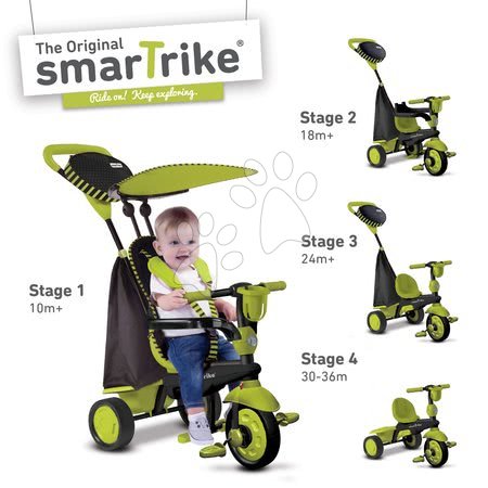 Triciklik 10 hónapos kortól - Tricikli Spark Black&Green Touch Steering 4in1 smarTrike - 1