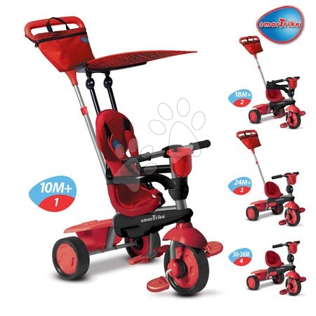 Tříkolky od 10 měsíců - Tříkolka Spirit Red Touch Steering 4v1 smarTrike - 1