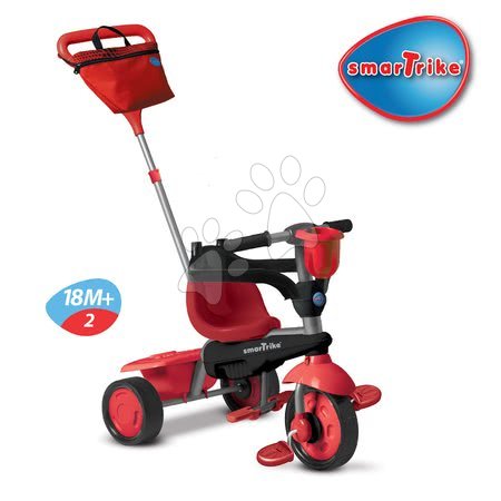 Tříkolky od 10 měsíců - Tříkolka Spirit Red Touch Steering 4v1 smarTrike - 2