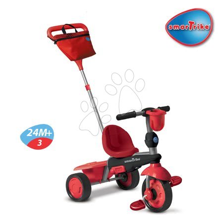 Tříkolky od 10 měsíců - Tříkolka Spirit Red Touch Steering 4v1 smarTrike - 3