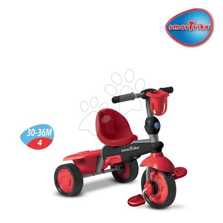 Tříkolky od 10 měsíců - Tříkolka Spirit Red Touch Steering 4v1 smarTrike - 4