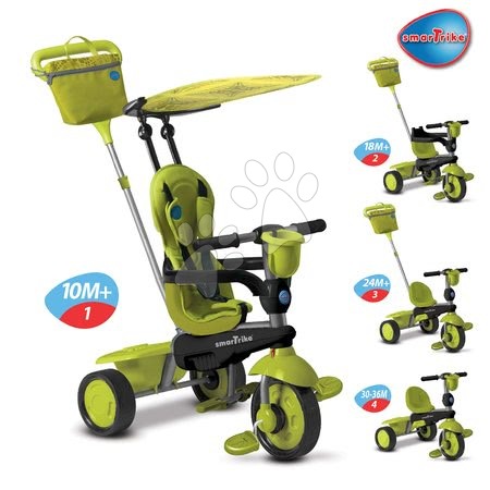 Tříkolky od 10 měsíců - Tříkolka Spirit Green 4v1 Touch Steering smarTrike - 6