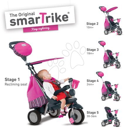 Kinderdreiräder ab 10 Monaten - Dreirad Splash 5in1 Pink smarTrike - 5