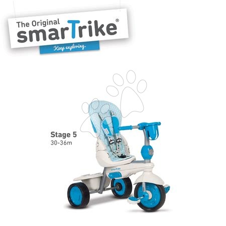 Trikes from 10 months - Splash 5in1 Blue&White smarTrike Tricycle - 6