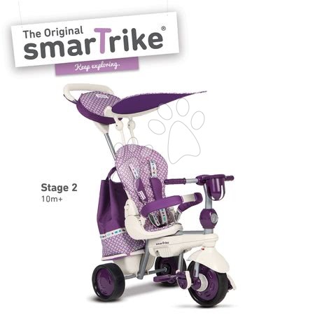 Tříkolky od 10 měsíců - Tříkolka Splash 5v1 Purple&White smarTrike - 3