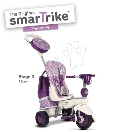 Tříkolky od 10 měsíců - Tříkolka Splash 5v1 Purple&White smarTrike - 5