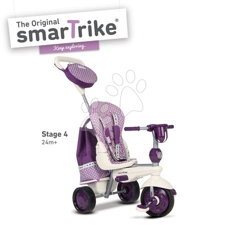 Tříkolky od 10 měsíců - Tříkolka Splash 5v1 Purple&White smarTrike - 6